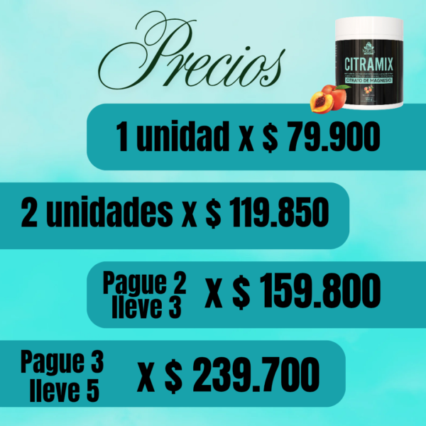 Los mejores precios CITRAMIX – Citrato de Magnesio para músculos