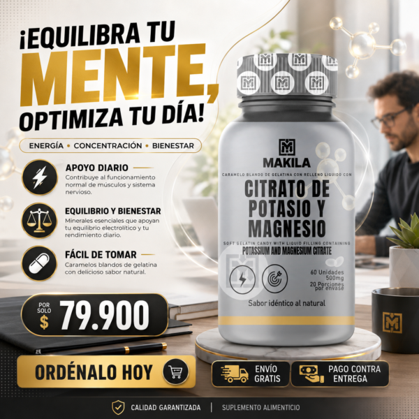 💛 CITRATO DE POTASIO Y MAGNESIO – El aliado ideal para mantener tu cuerpo activo⚡